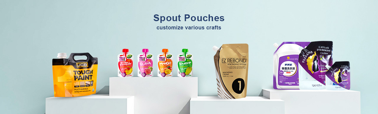 ໂຮງງານຜະລິດຈີນ Spout Pouch ຜູ້ຜະລິດຂາຍສົ່ງ Custom Spout Pouch Bag