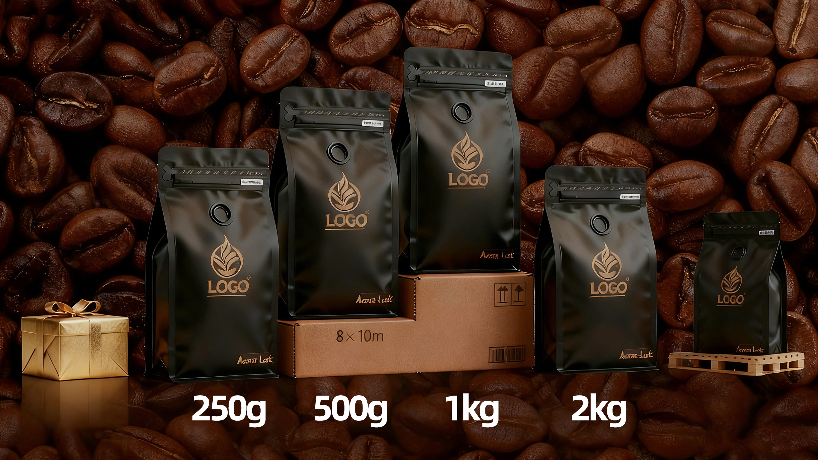 Awọn baagi kofi (250g 500g 1KG 2KG)