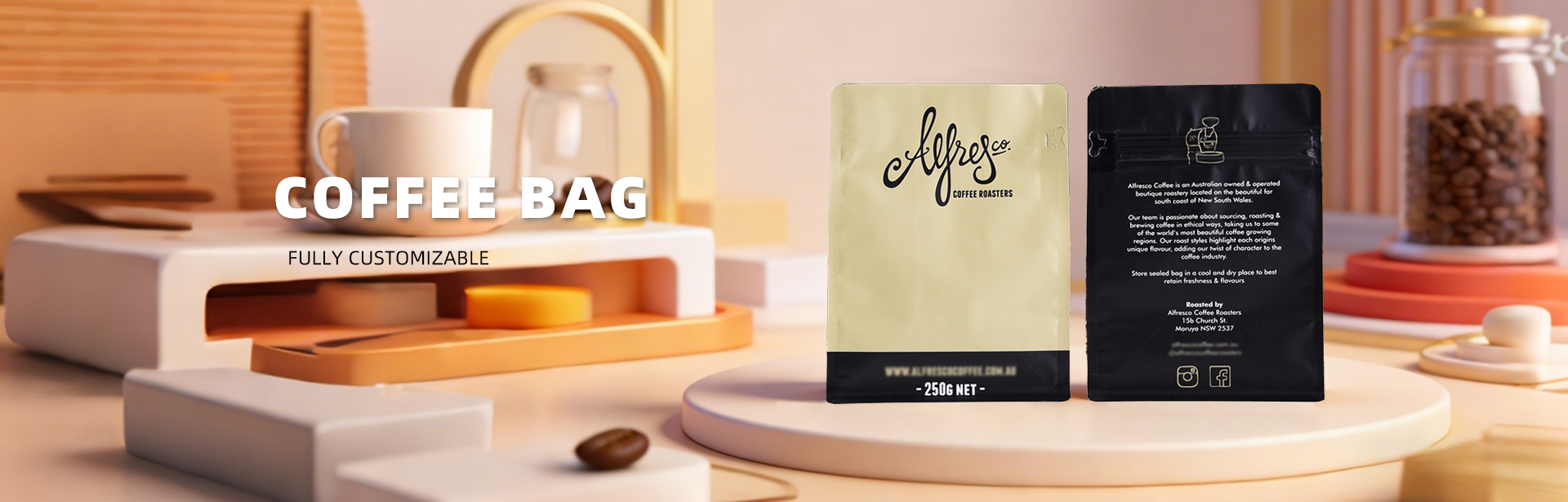 250g 500g 1kg Coffee Bag With Valve- Premium Food-Grade & Resealable zipper& Valve (2)