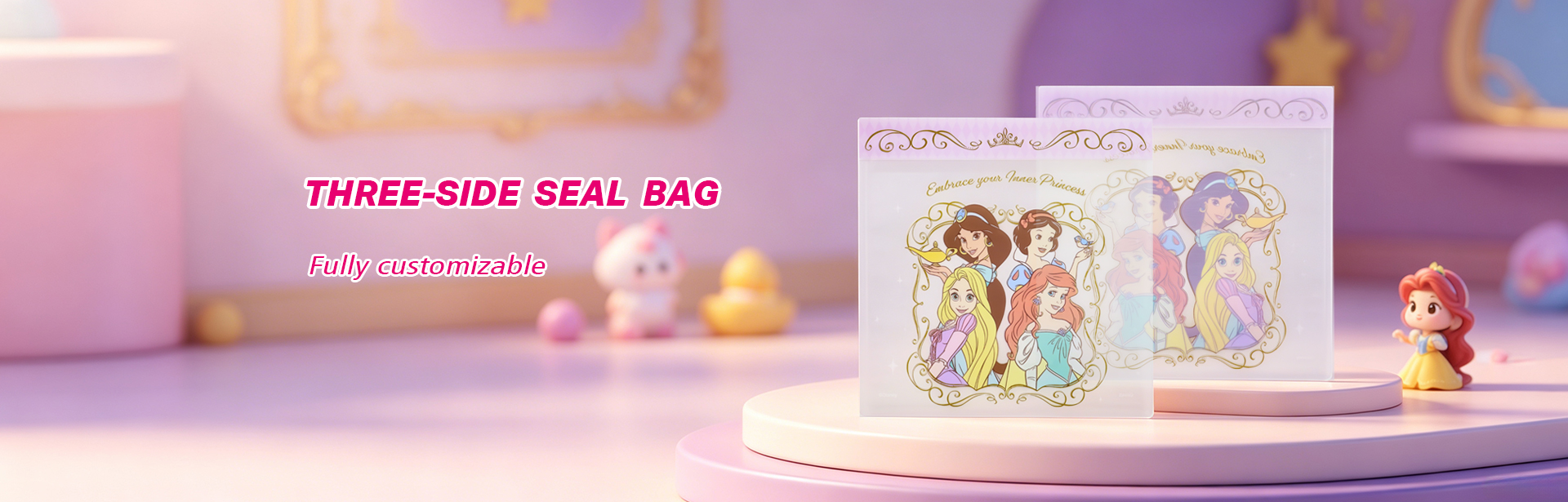 3 Side Seal Zipper Pouch Custom Printed Small Food Grade Dry Food Sachet