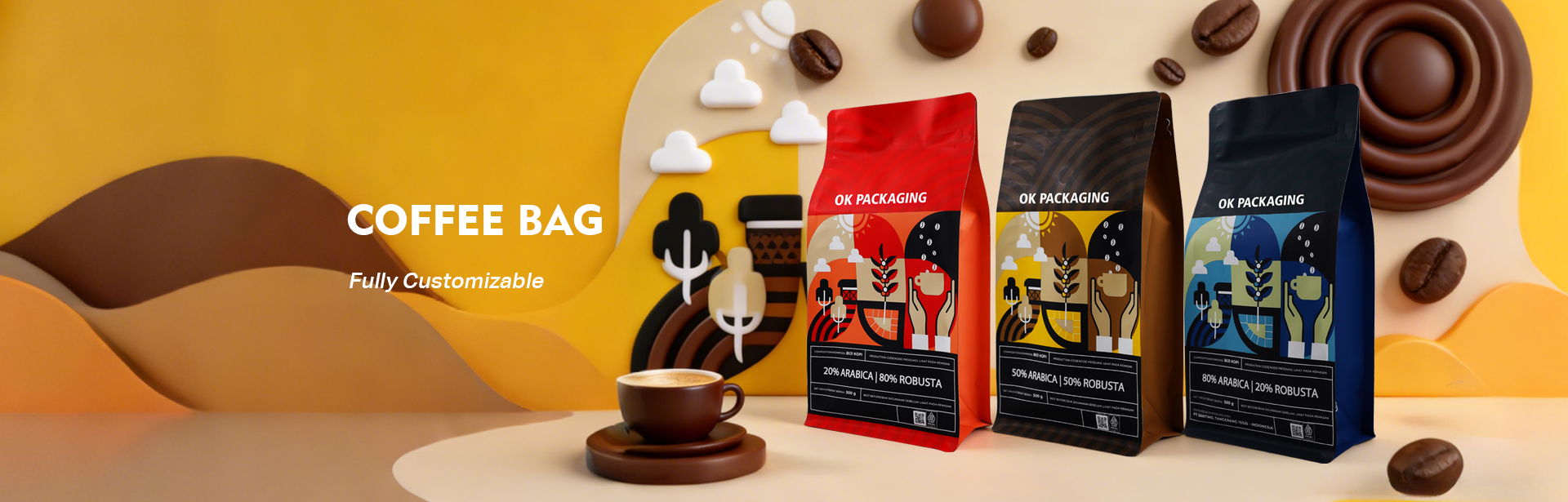 Coffee Bag With One Way Valve  Custom Printed, Food Grade & Freshness Guaranteed (2)