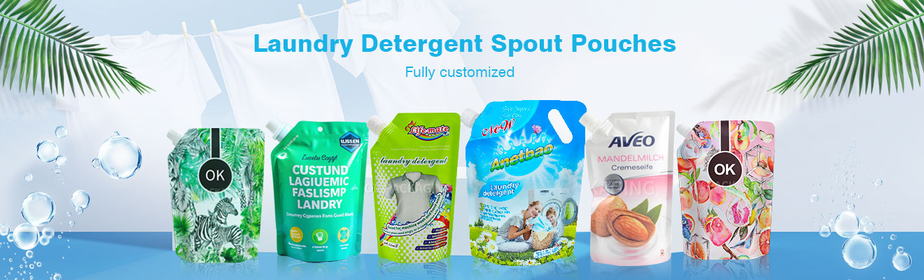 Custom 1L-10L Laundry Detergent Spout Pouches With Spout (4)