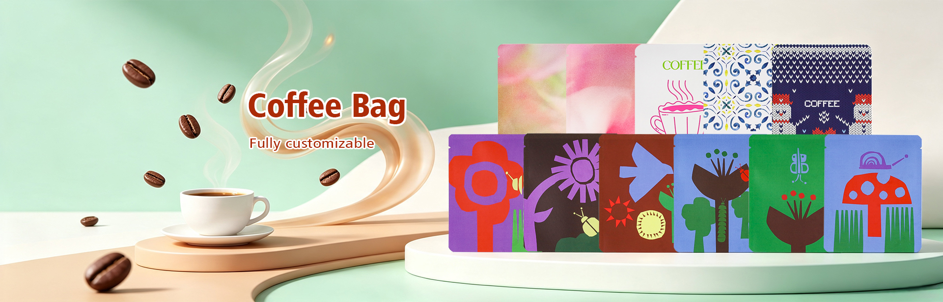 Custom 3 Side Seal Coffee Pouch  Laminated Coffee Sachet Wholesale (21)