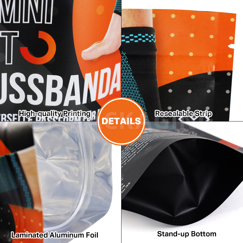 Custom Bulk Medical Stand Up Zipper Pouch for Foot Bandages  OK Packaging Manufacturer (2)