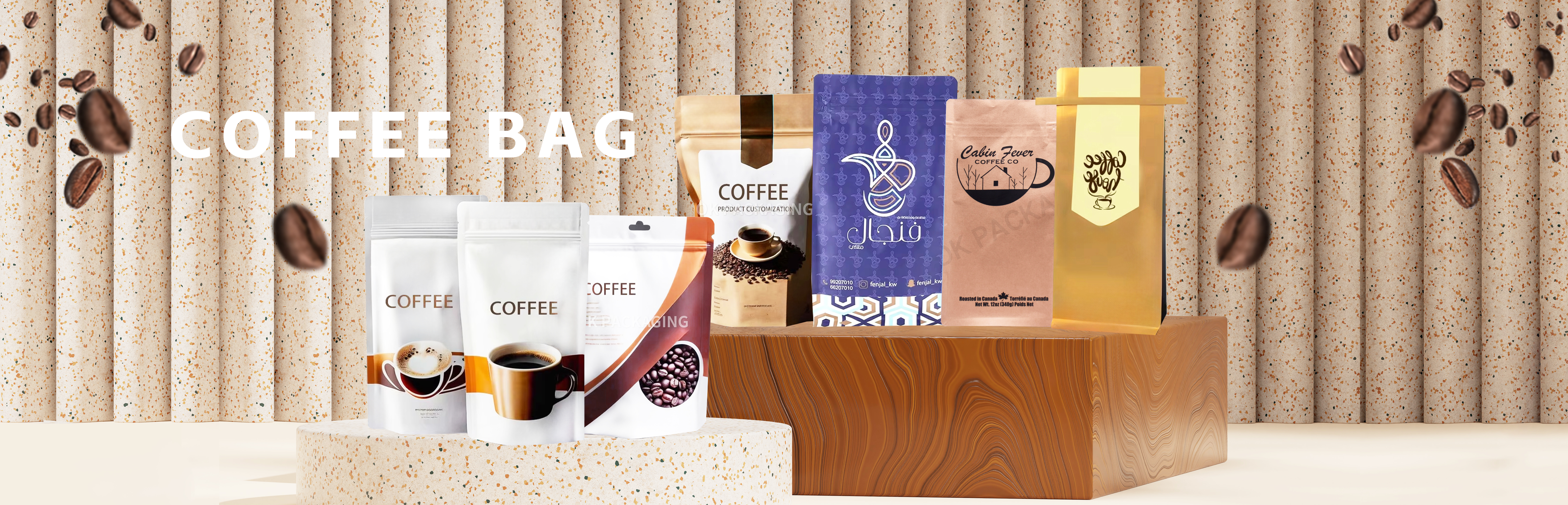 Custom Printed 8-Side Gusset Coffee Bags with Tin Tie – Wholesale & Eco-Friendly  OK Packaging