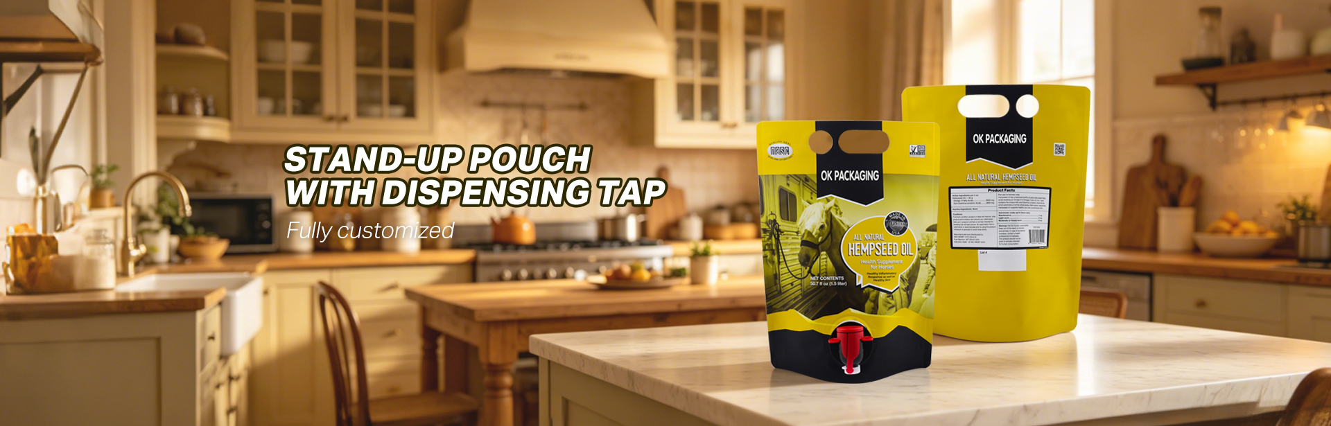 Customized Printed 1.5L-10L Stand up Pouch with Dispensing Tap with Logo