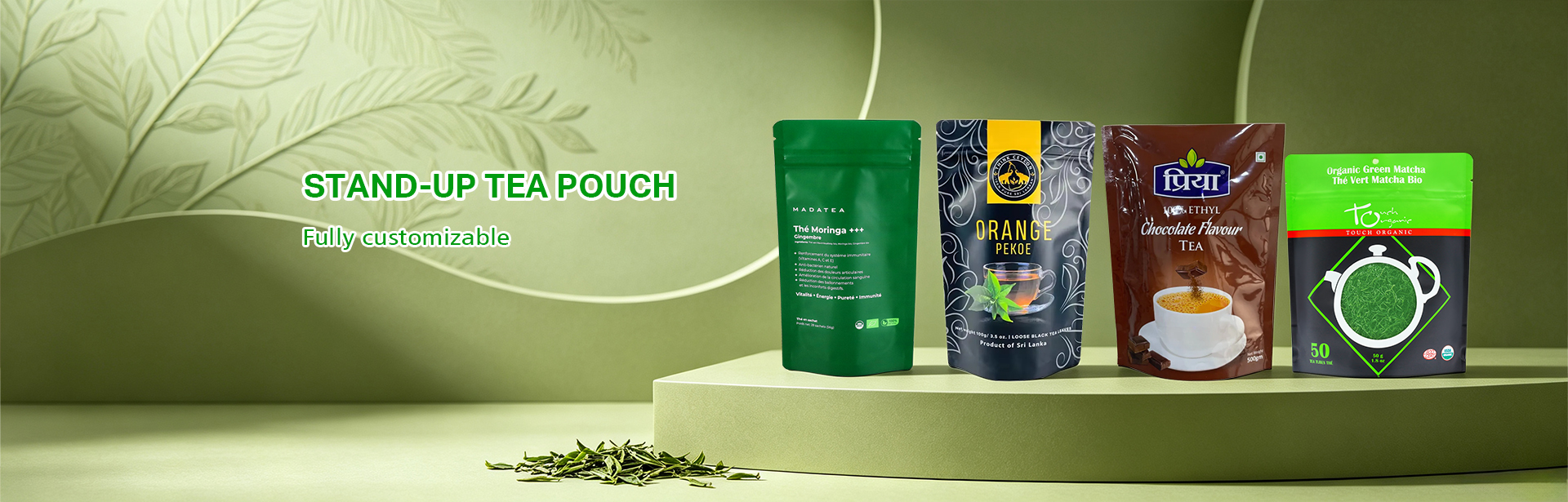 Factory Custom Printed Tea Packaging Stand Up Zipper Pouch (10)
