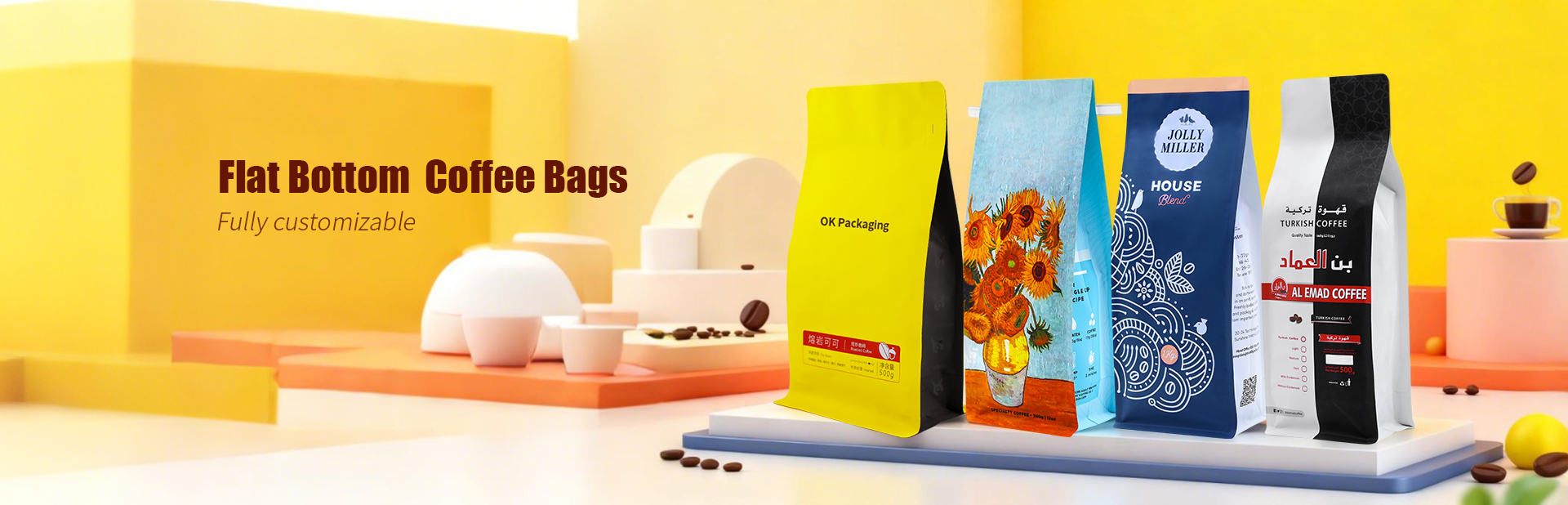 Flat Bottom Coffee Bag Manufacturers  OK Packaging Bulk Solutions
