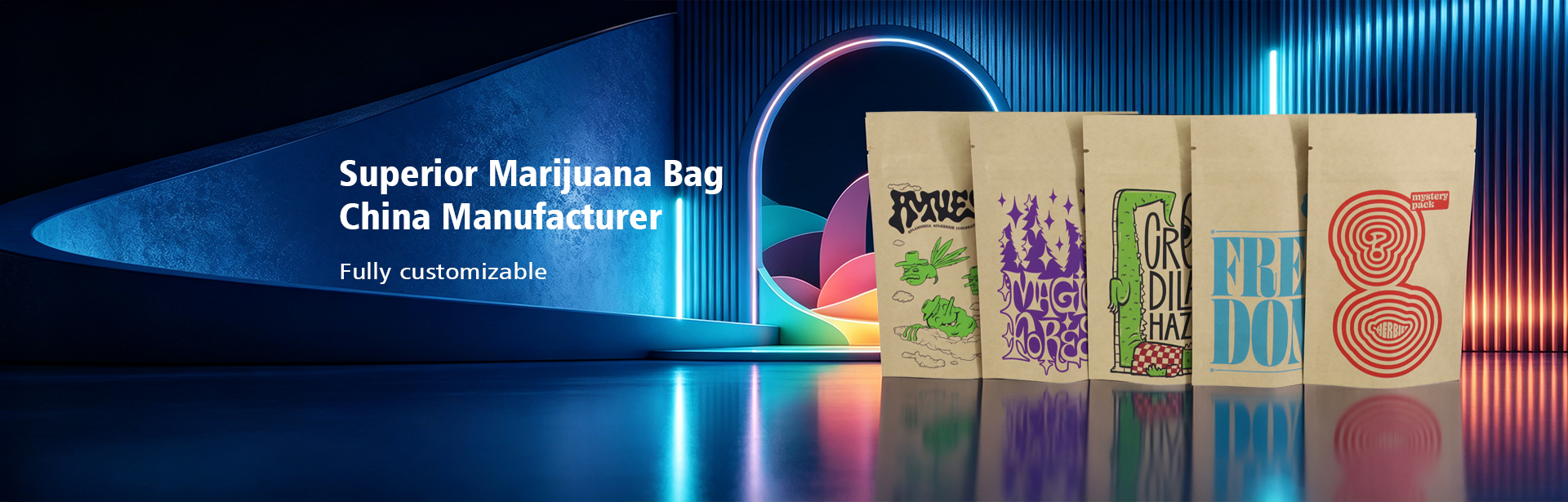 Smell Proof Kraft Stand Up Cannabis Bag Aluminum Foil Pouch (6)