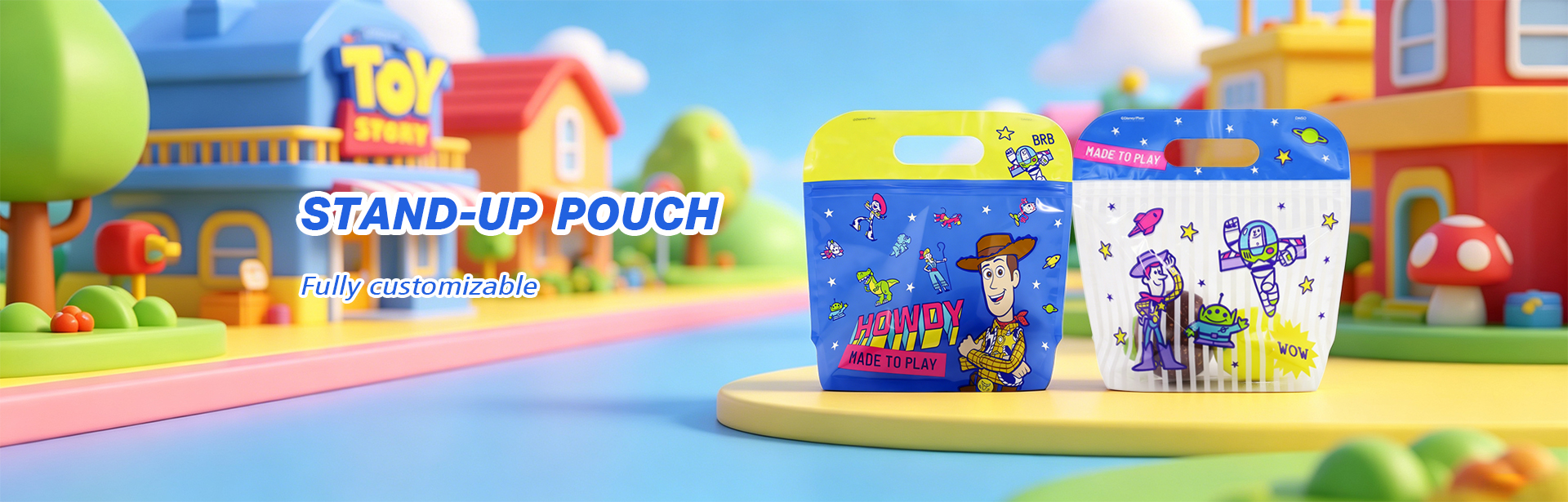 Stand Up Zipper Pouch Bags  Toy Story Cartoon Die Cut Handle Kids Resealable Snack Pouches (13)
