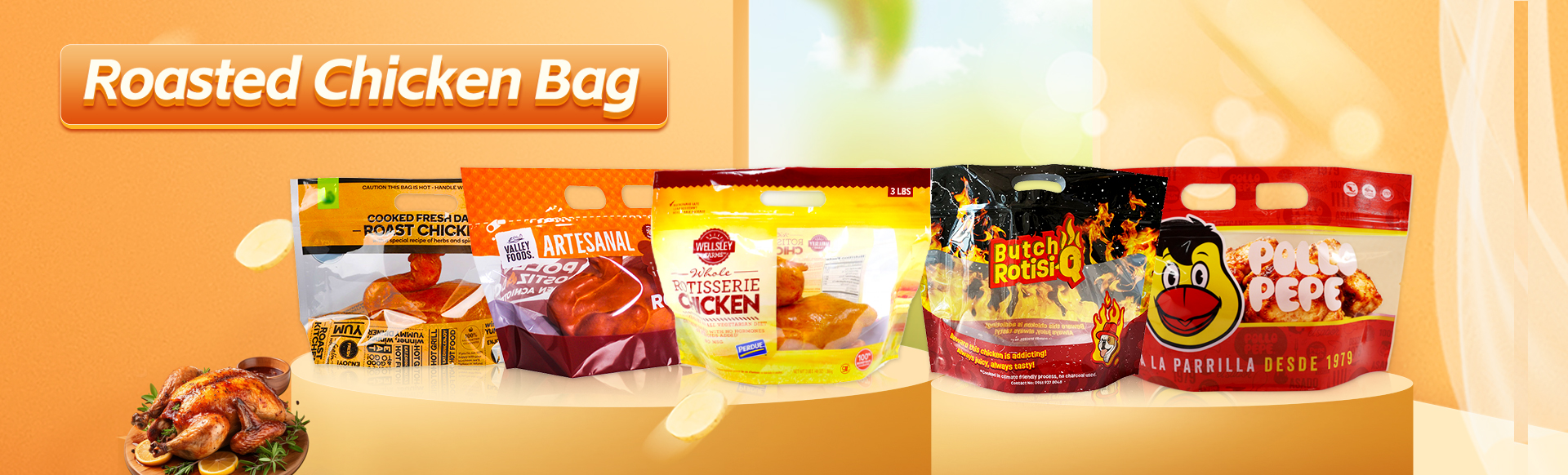 Stand up Roasted Chicken Bag with Zipper & Handle (2)