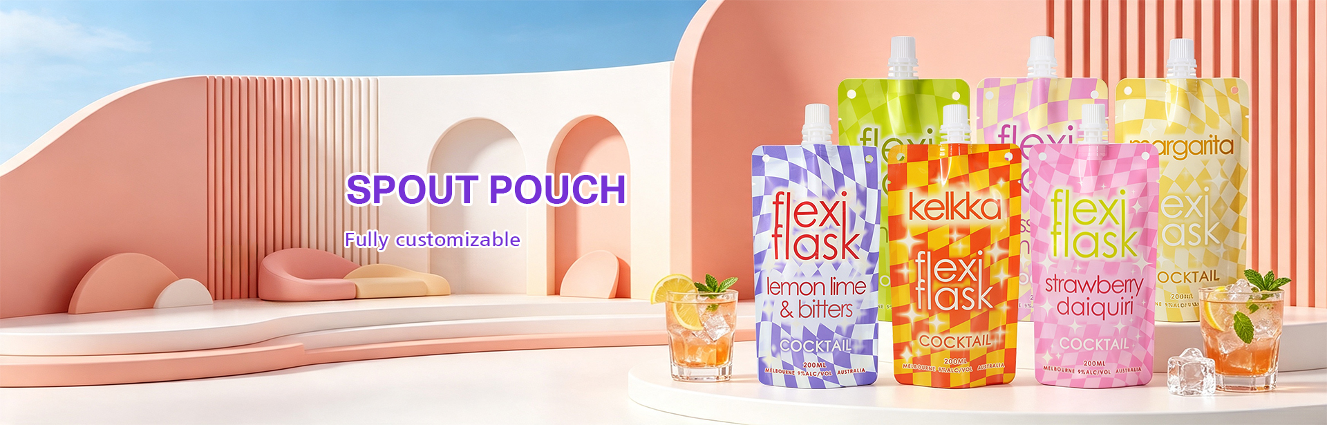 Wholesale Custom Cocktail Spout Pouch for Alcoholic Beverage Packaging (4)
